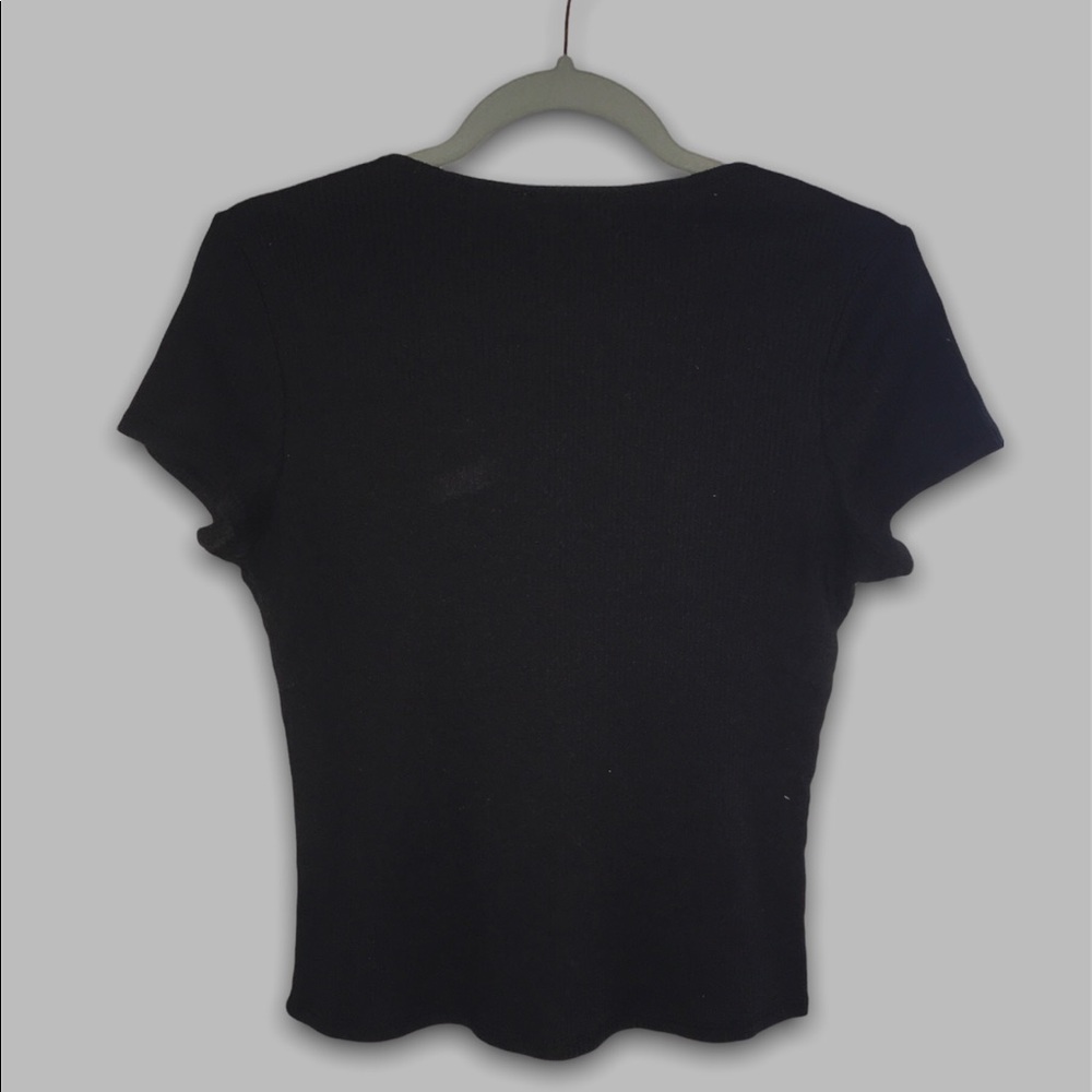 Black Ribbed Tee - Picture 2 of 4